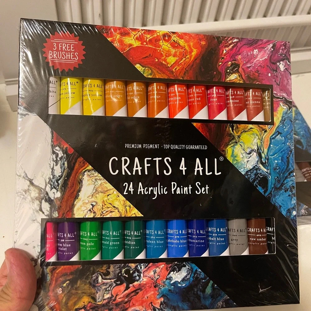 Two pack of Acrylic Paint Set for Adults and Kids - 24 Pack of 12mL Paints with - Picture 4 of 10